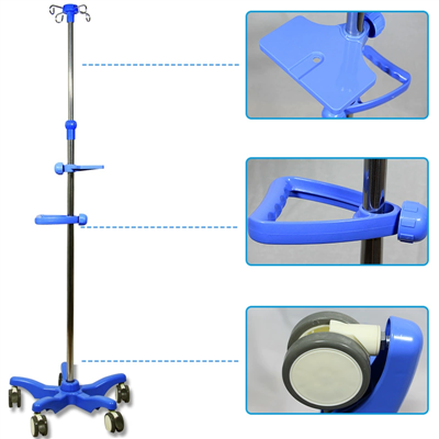 Golvstående infusionsstativ i rostfritt stål